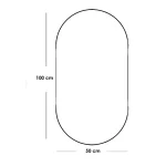 Sleek Modern Wall Mirror, Silver,100x50cm. - Image 2