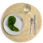 Natural Halfa Placemat, Beige, 37x37cm.