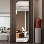 Modern Chic Wall Mirror, Silver, 165x55cm.