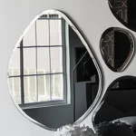 ⁦طقم مرايا حائط، ٦ قطع، فضي⁩ - الصورة ⁦3⁩