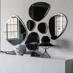 Wall Mirror Set, 6 Pcs, Silver
