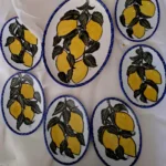 Lemon Cake Set, white, Cake platter-23x24cm, Dessert plates-20x14cm