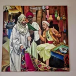 Moroccan Oil Painting, brown, 60x60cm