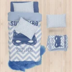 طقم غطاء لحاف سوبر هيرو، أزرق، ٢٢٠×١٢٠×٢٢٠ سم