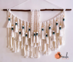 Tassels Macramé Wall Hanging, White, 110x90cm. - Image 2