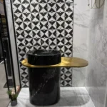 Sink with Gold Stainless-Steel Shelf – Dive